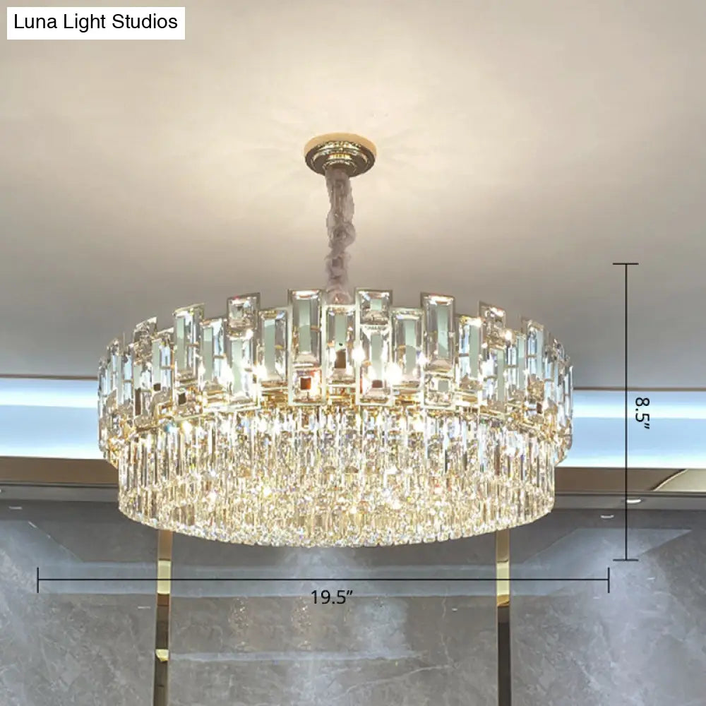 Modern Multi-Layer Crystal Chandelier Pendant For Living Room