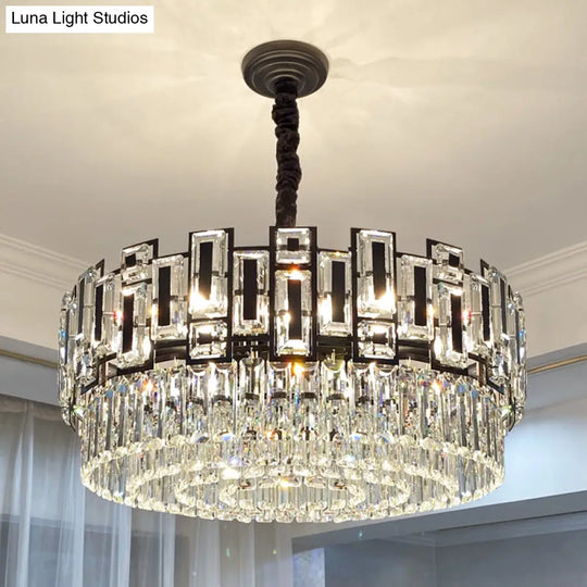 Modern Multi-Layer Crystal Chandelier Pendant For Living Room
