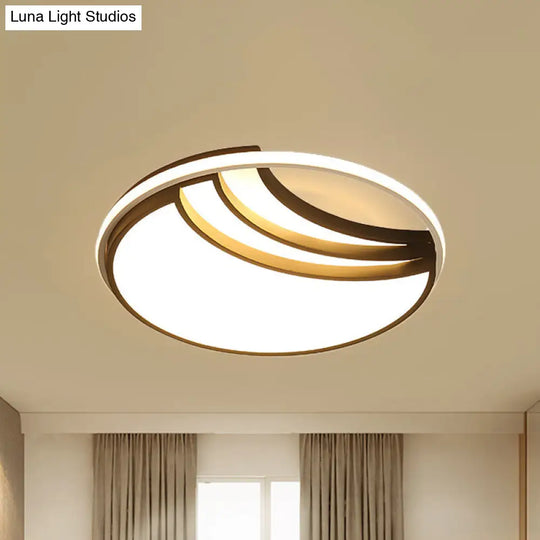 Modern Multi-Layer Flush Mount Ceiling Light - Metal Led Wide 18/23.5/35.5 Black Bedroom