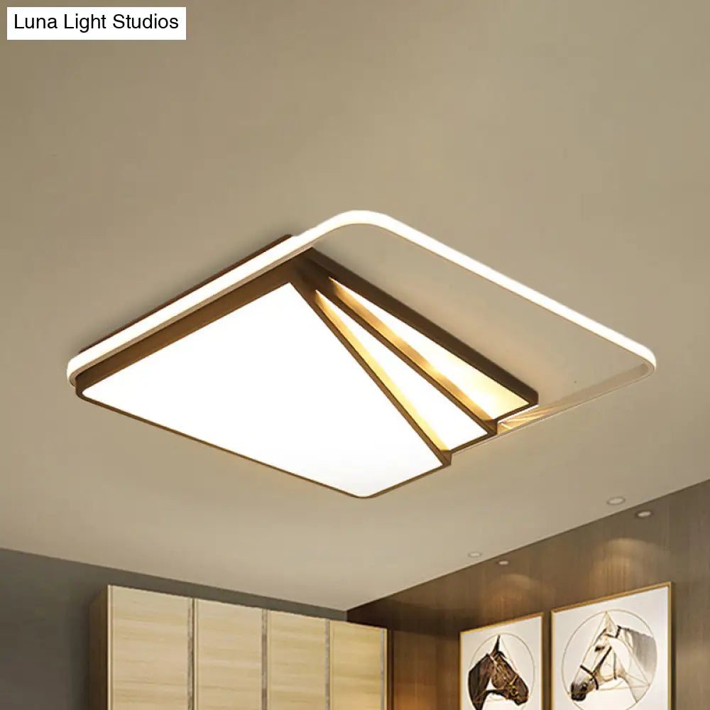 Modern Multi - Layer Flush Mount Ceiling Light - Metal Led Wide 18’/23.5’/35.5’ Black Bedroom