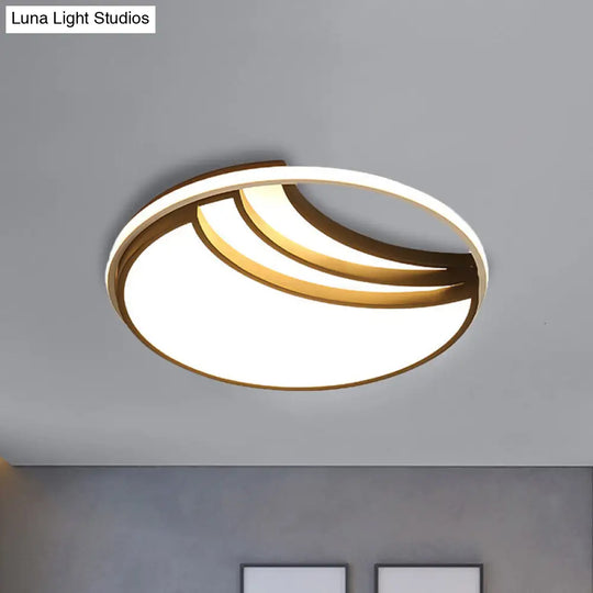 Modern Multi-Layer Flush Mount Ceiling Light - Metal Led Wide 18/23.5/35.5 Black Bedroom / 18 Round