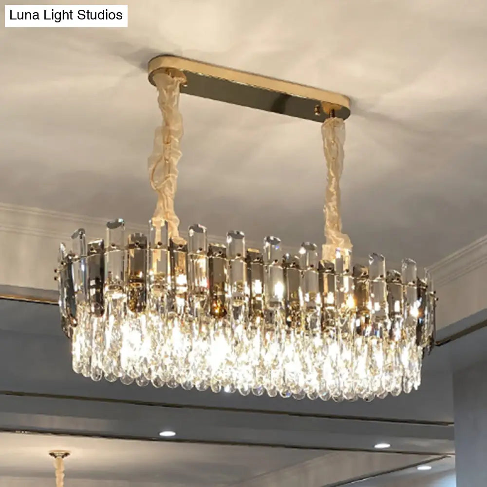 Modern Multi-Tiered Living Room Chandelier With K9 Crystal Simplicity - Clear Pendant Light Fixture