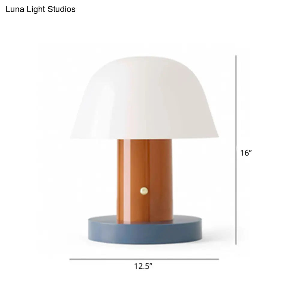 Modern Mushroom Shaped Accent Lamp - Designer Metal Night Table Light For Living Room