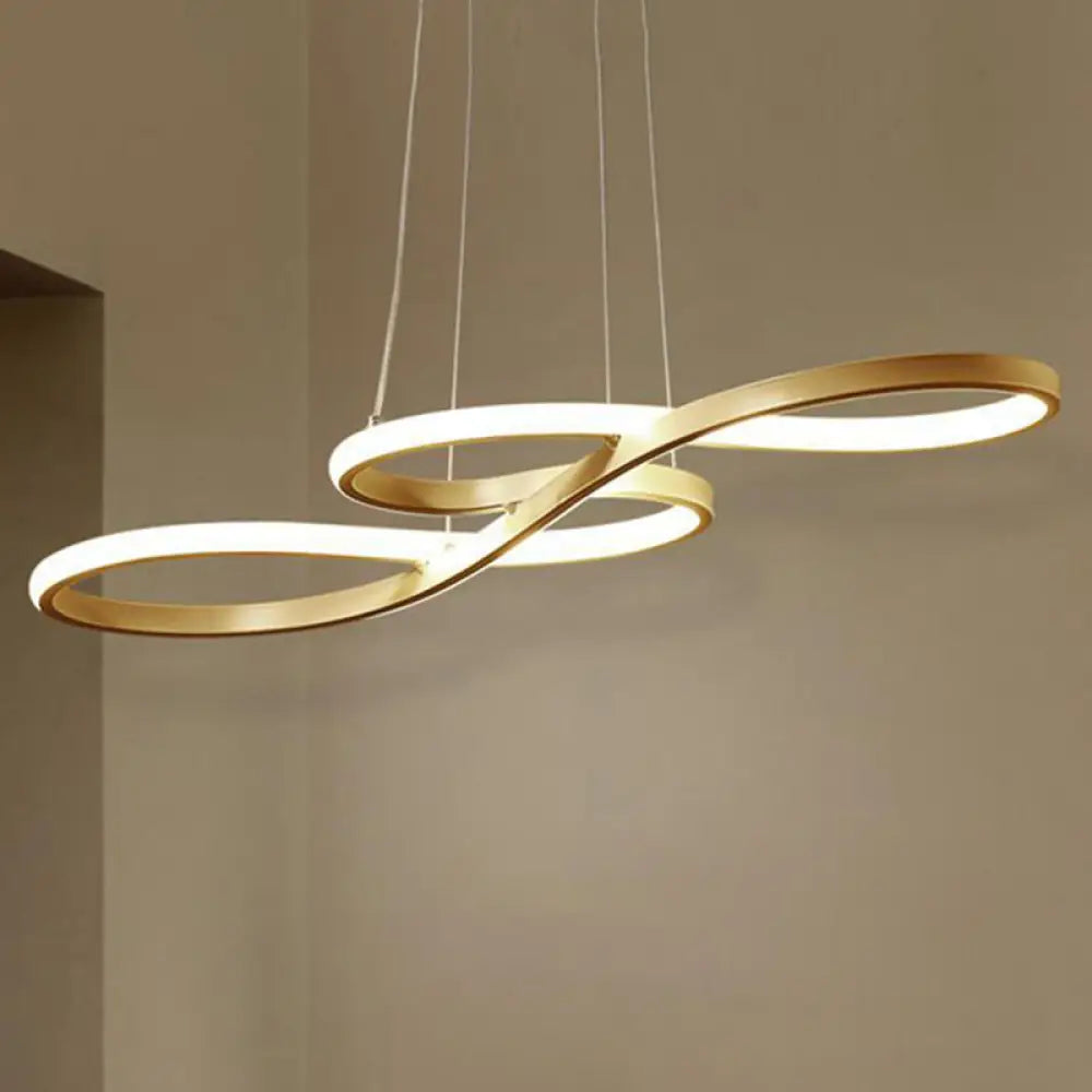 Modern Musical Note Chandelier: Stylish Metal Suspension Light For Restaurants Gold / 29.5 Natural