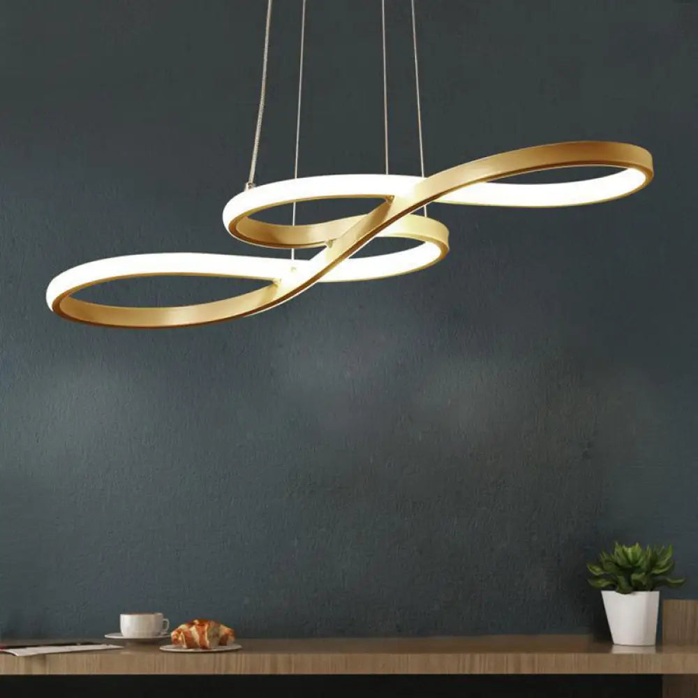 Modern Musical Note Chandelier: Stylish Metal Suspension Light For Restaurants Gold / 29.5 Third