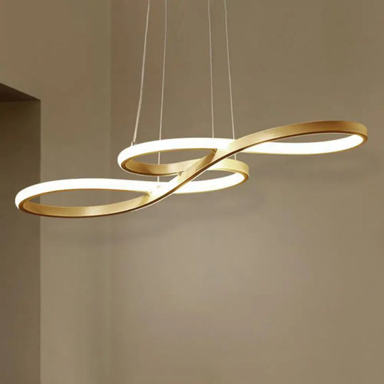 Modern Musical Note Chandelier: Stylish Metal Suspension Light For Restaurants Gold / 29.5 Warm