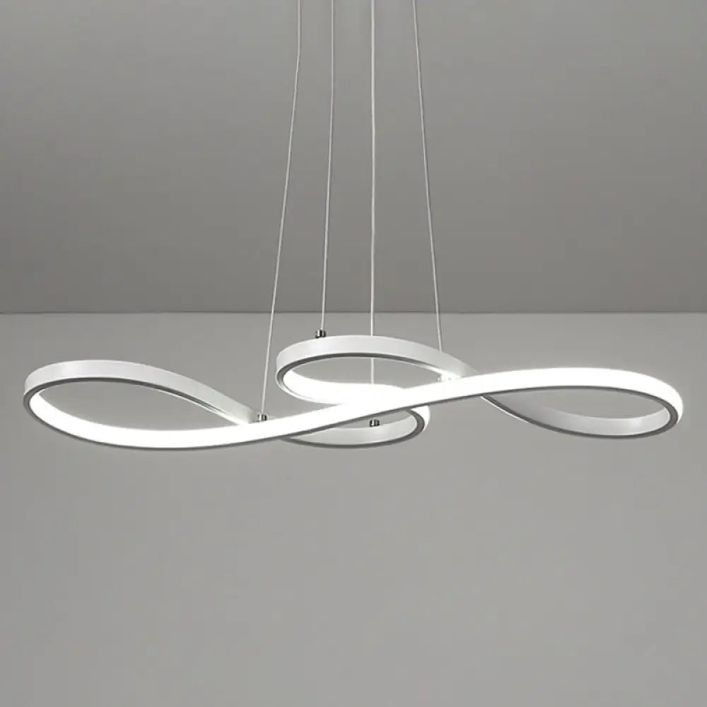 Modern Musical Note Chandelier: Stylish Metal Suspension Light For Restaurants White / 29.5 Warm