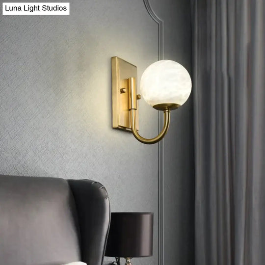 Modern Natural Marble Living Room Copper Wall Lamp Lamps