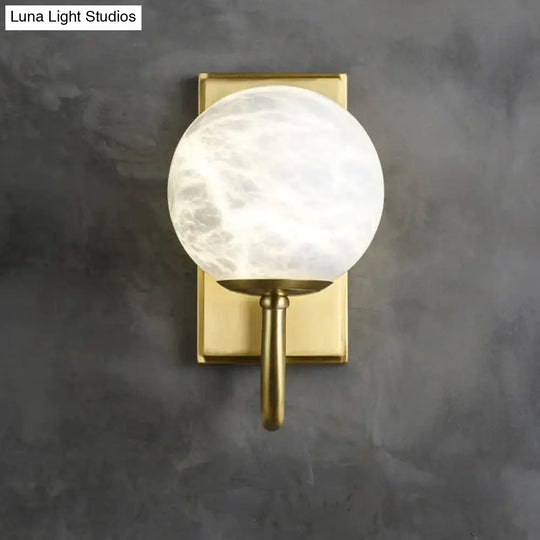 Modern Natural Marble Living Room Copper Wall Lamp Lamps