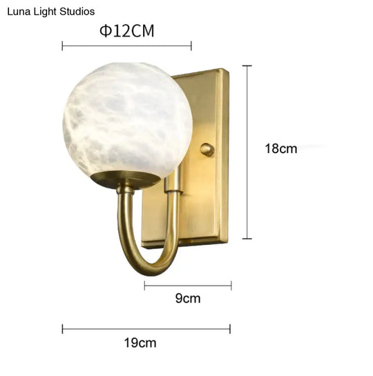 Modern Natural Marble Living Room Copper Wall Lamp Lamps