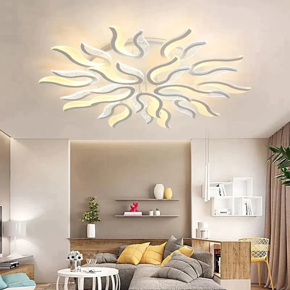 Modern New Acrylic Led Ceiling Chandelier Lights White Color For Living Room Bedroom Chandelier