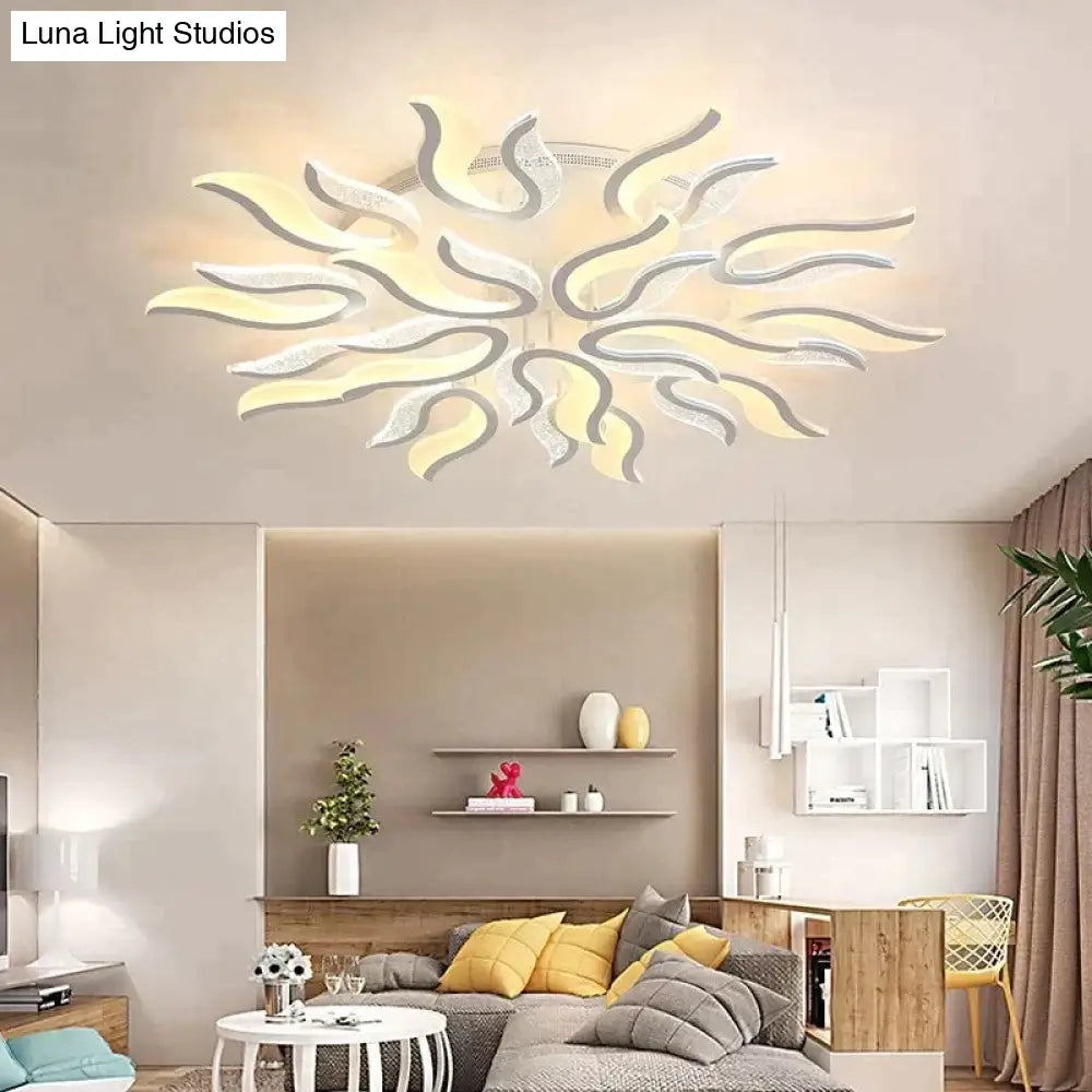 Modern New Acrylic Led Ceiling Chandelier Lights White Color For Living Room Bedroom Chandelier