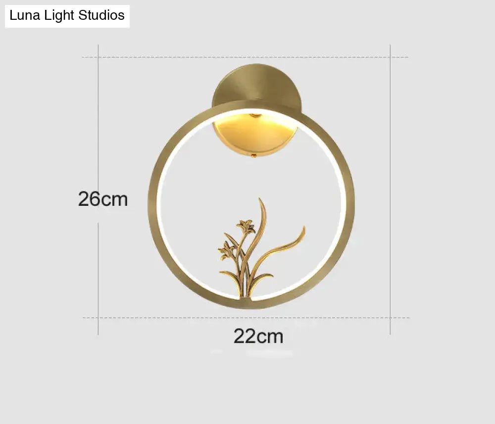 Modern New Simple Living Room Copper Wall Lamp / With Light Source Lamps