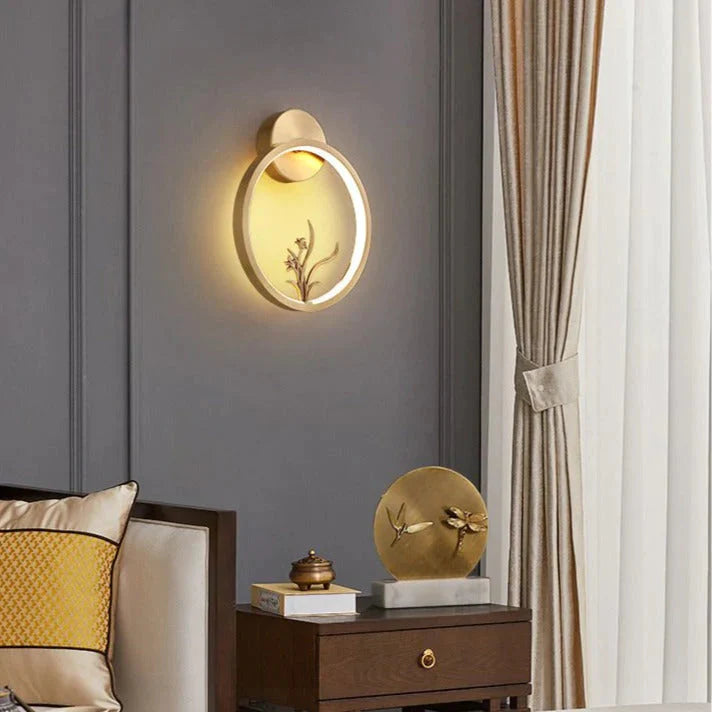 Modern New Simple Living Room Copper Wall Lamp