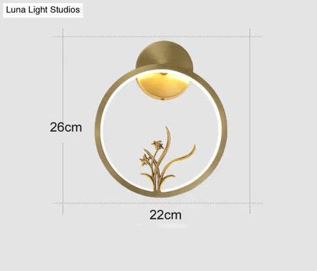 Modern New Simple Living Room Copper Wall Lamp Copper / With light source Copper Wall Lamps