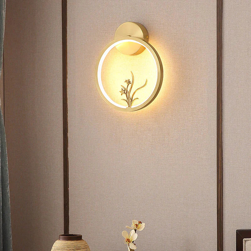 Modern New Simple Living Room Copper Wall Lamp