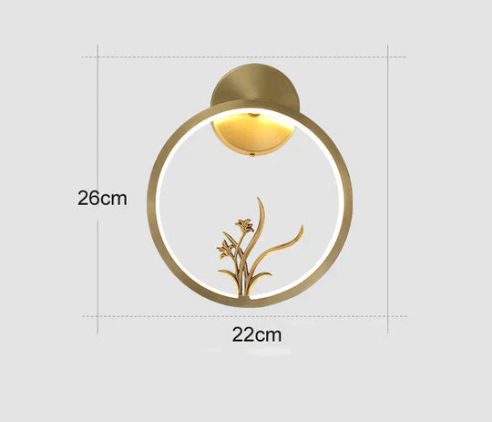 Modern New Simple Living Room Copper Wall Lamp / With Light Source Lamps