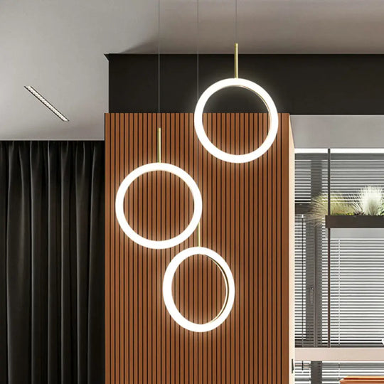 Modern Nordic Acrylic Chandelier - Gold Hanging Light Kit For Restaurants 3 /