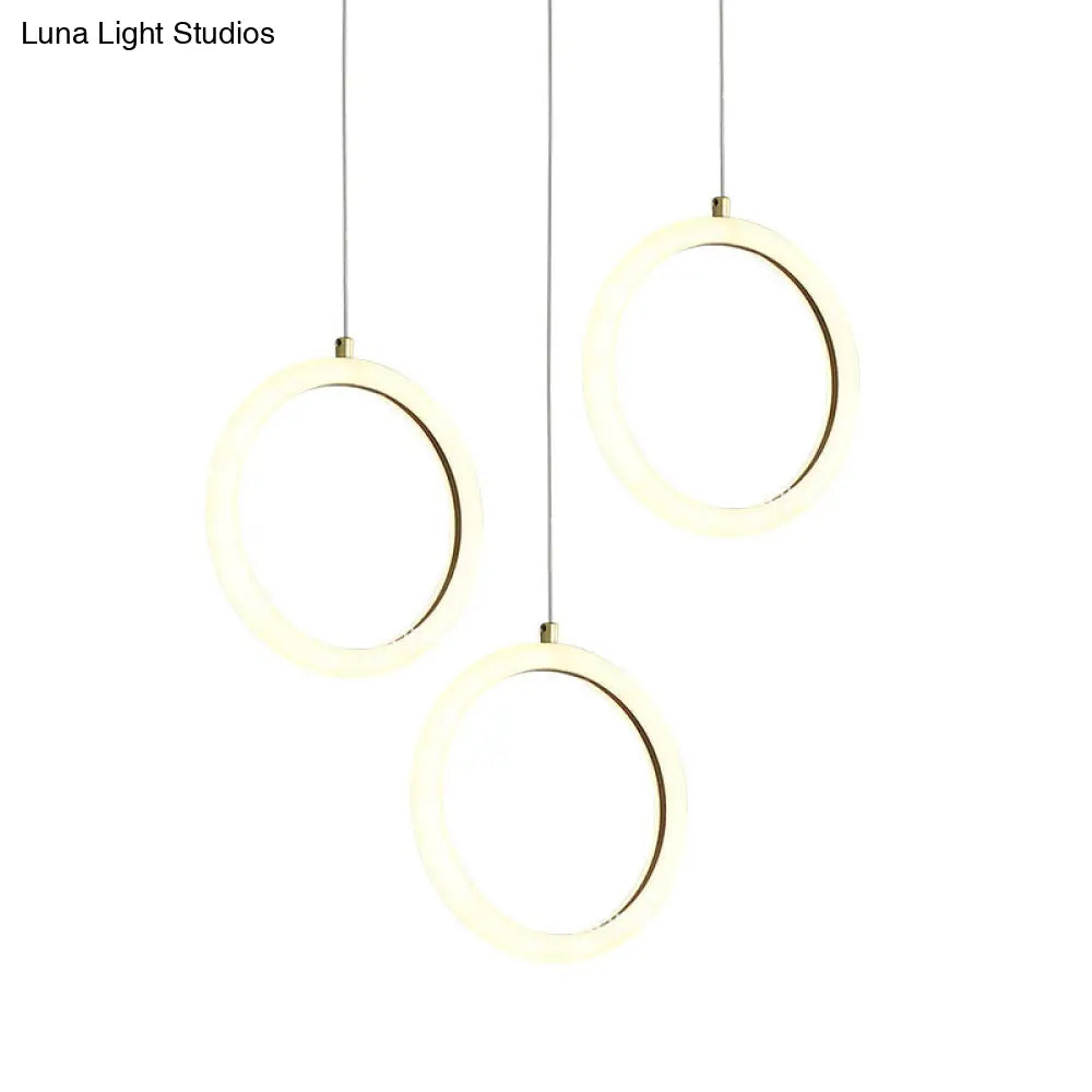 Modern Nordic Acrylic Chandelier - Gold Hanging Light Kit For Restaurants
