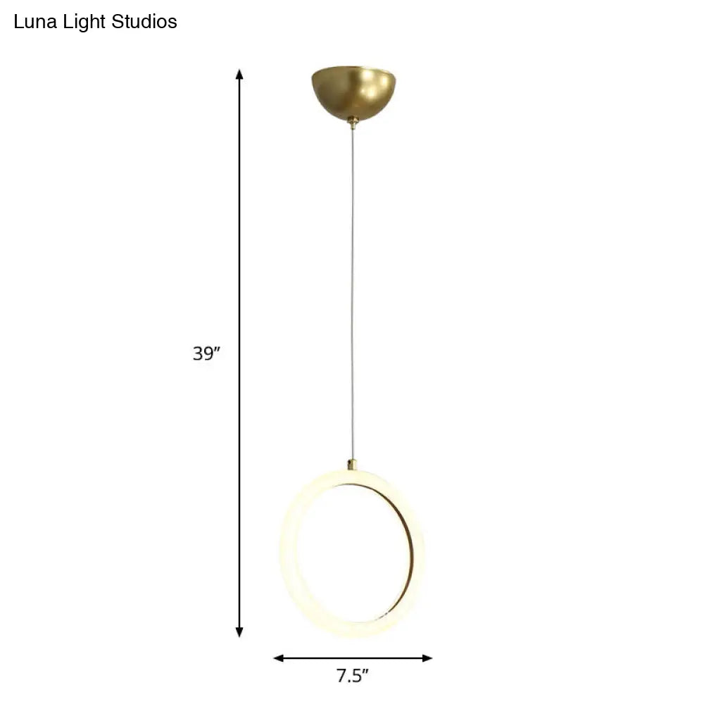 Nordic Acrylic Chandelier - Circular 1/3 Lights Gold Hanging Light Kit For Restaurants