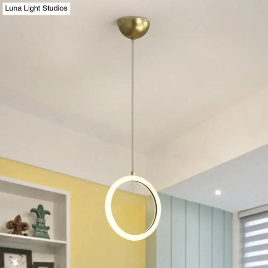 Nordic Acrylic Chandelier - Circular 1/3 Lights Gold Hanging Light Kit For Restaurants 1 /
