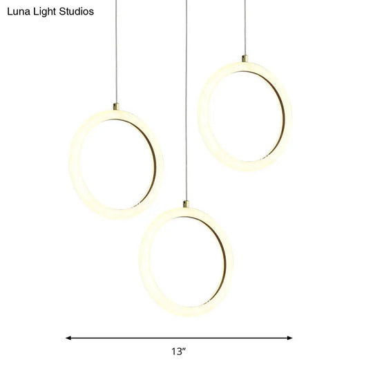 Modern Nordic Acrylic Chandelier - Gold Hanging Light Kit For Restaurants