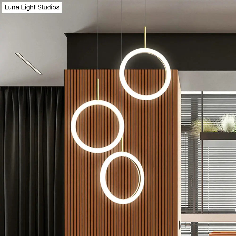 Nordic Acrylic Chandelier - Circular 1/3 Lights Gold Hanging Light Kit For Restaurants 3 /