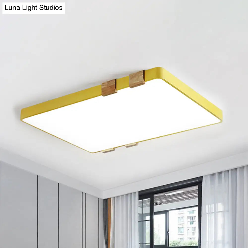 Modern Nordic Acrylic Flush Mount Ceiling Light Fixture - 1-Light Rectangular Lamp In