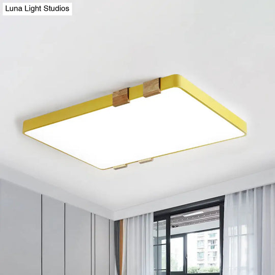 Modern Nordic Acrylic Flush Mount Ceiling Light Fixture - 1-Light Rectangular Lamp In