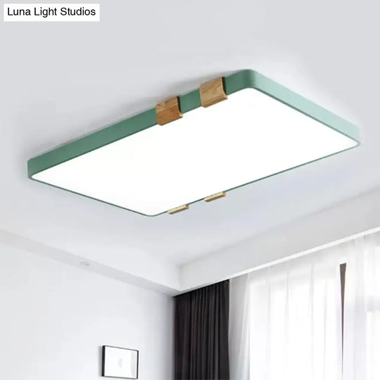 Modern Nordic Acrylic Flush Mount Ceiling Light Fixture - 1-Light Rectangular Lamp In