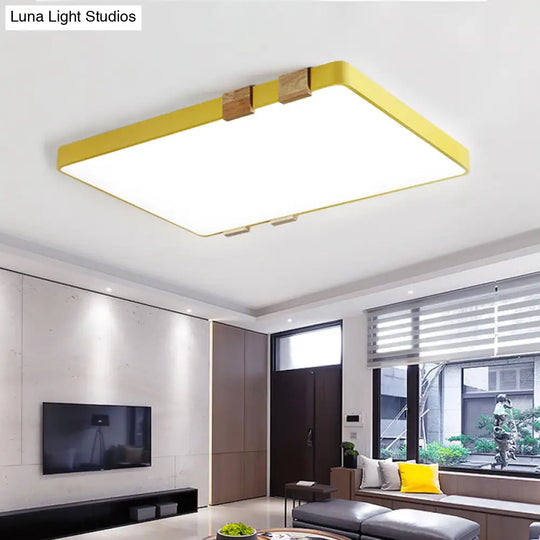 Modern Nordic Acrylic Flush Mount Ceiling Light Fixture - 1-Light Rectangular Lamp In