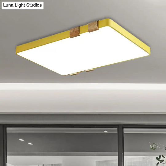 Modern Nordic Acrylic Flush Mount Ceiling Light Fixture - 1-Light Rectangular Lamp In