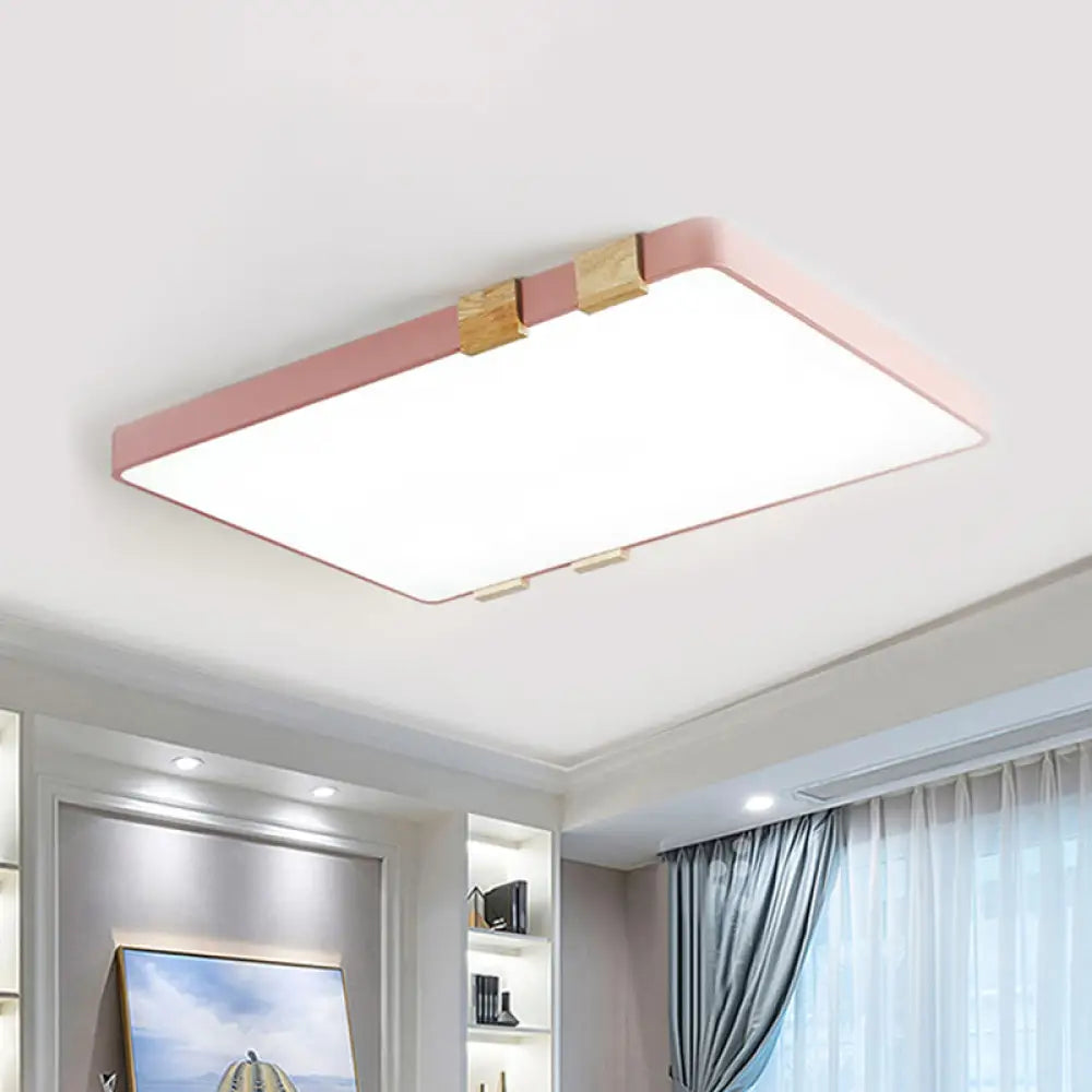 Modern Nordic Acrylic Flush Mount Ceiling Light Fixture - 1 - Light Rectangular Lamp In