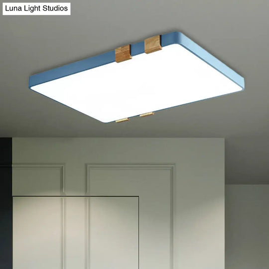 Modern Nordic Acrylic Flush Mount Ceiling Light Fixture - 1-Light Rectangular Lamp In