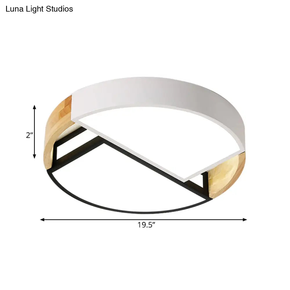 Modern Nordic Acrylic Flushmount Led Ceiling Light In White - Black For Bedroom 16’/19.5’ Wide