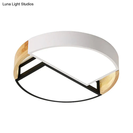 Modern Nordic Acrylic Flushmount Led Ceiling Light In White-Black For Bedroom 16/19.5 Wide