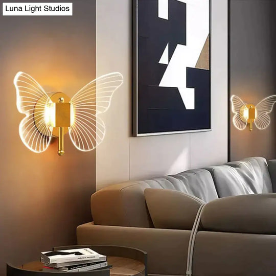 Modern Nordic All Copper Led Butterfly Wall Lamp Wall