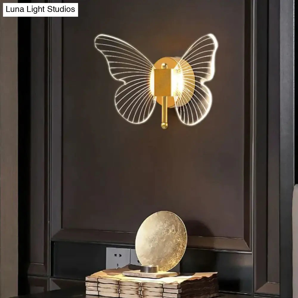 Modern Nordic All Copper Led Butterfly Wall Lamp Wall