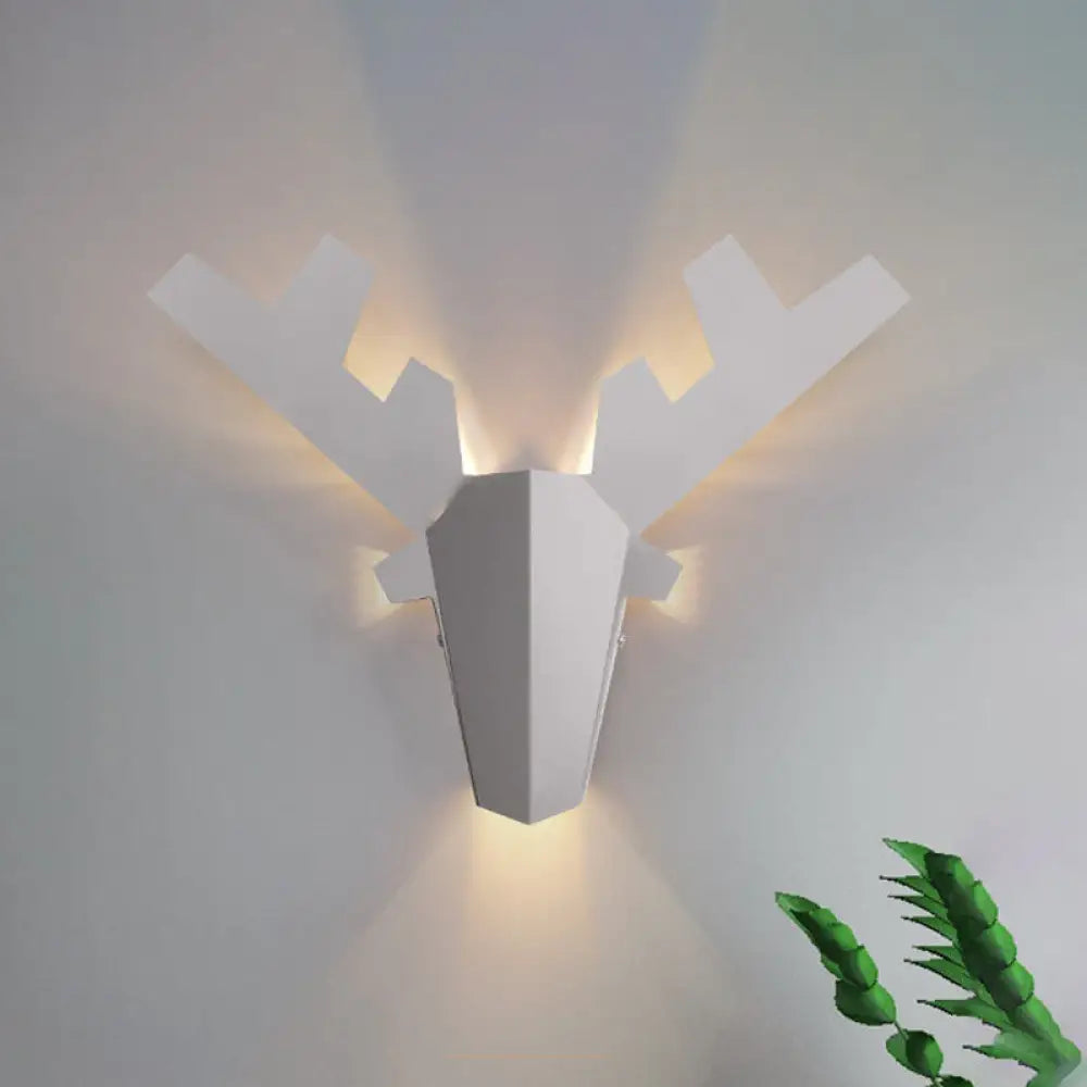 Modern Nordic Antler Sconce Light Grey/Pink Metal Wall Mount Fixture 11/15 Wide Grey / 11