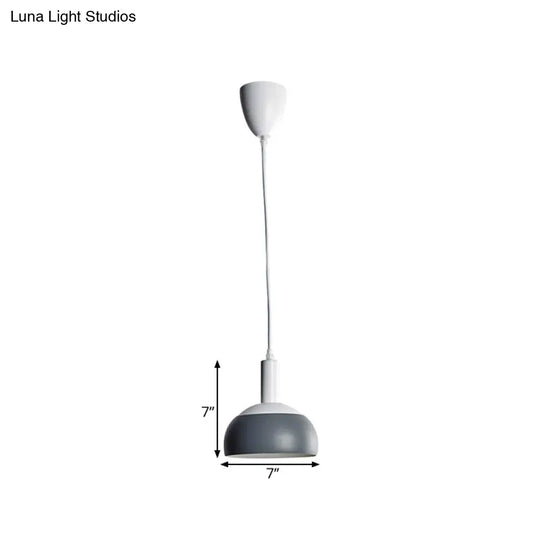 Modern Nordic Dome Pendant Light Kit Grey Iron Rotatable Suspension - Perfect For Living Rooms