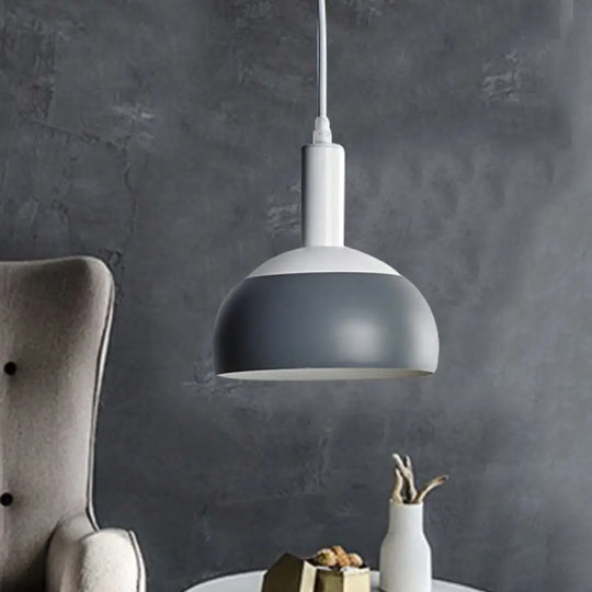 Modern Nordic Dome Pendant Light Kit Grey Iron Rotatable Suspension - Perfect For Living Rooms