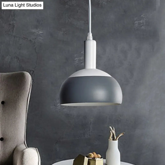 Rotatable Grey Nordic Dome Pendant Light Kit - Modern Iron Design For Living Room Suspension