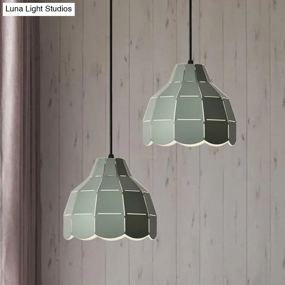 Modern Nordic Dome Pendant Light With Metal Hanging Lamp - Ideal For Dining Room (Black/Grey/White)