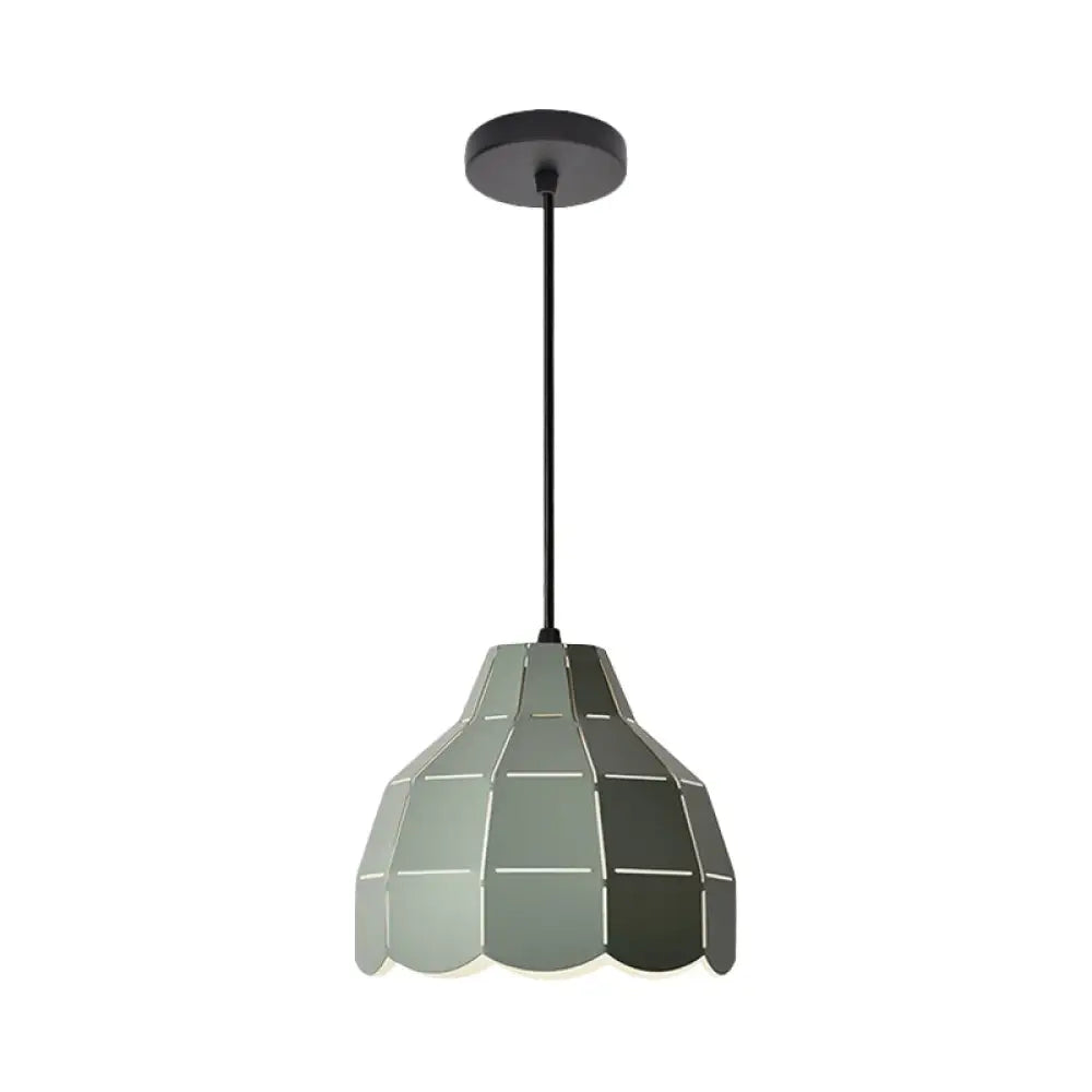 Modern Nordic Dome Pendant Light With Metal Hanging Lamp - Ideal For Dining Room (Black/Grey/White)