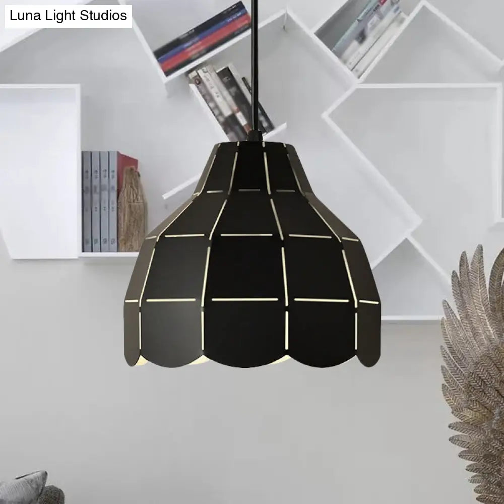 Nordic Style Metal Dome Pendant Light - Black/Grey/White | One Bulb Hanging Lamp For Dining Room