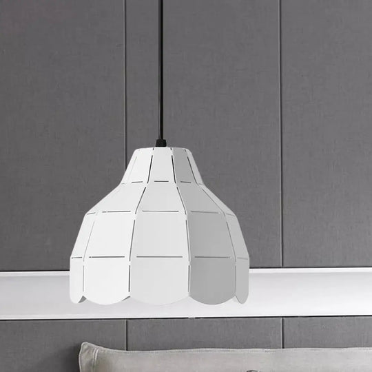 Modern Nordic Dome Pendant Light With Metal Hanging Lamp - Ideal For Dining Room (Black/Grey/White)