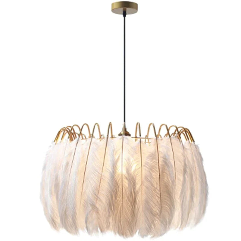 Modern Nordic  Fairy Feather Chandelier Lamp Loft Pendant Lamp Lights Living Suspension Lighting Fixtures