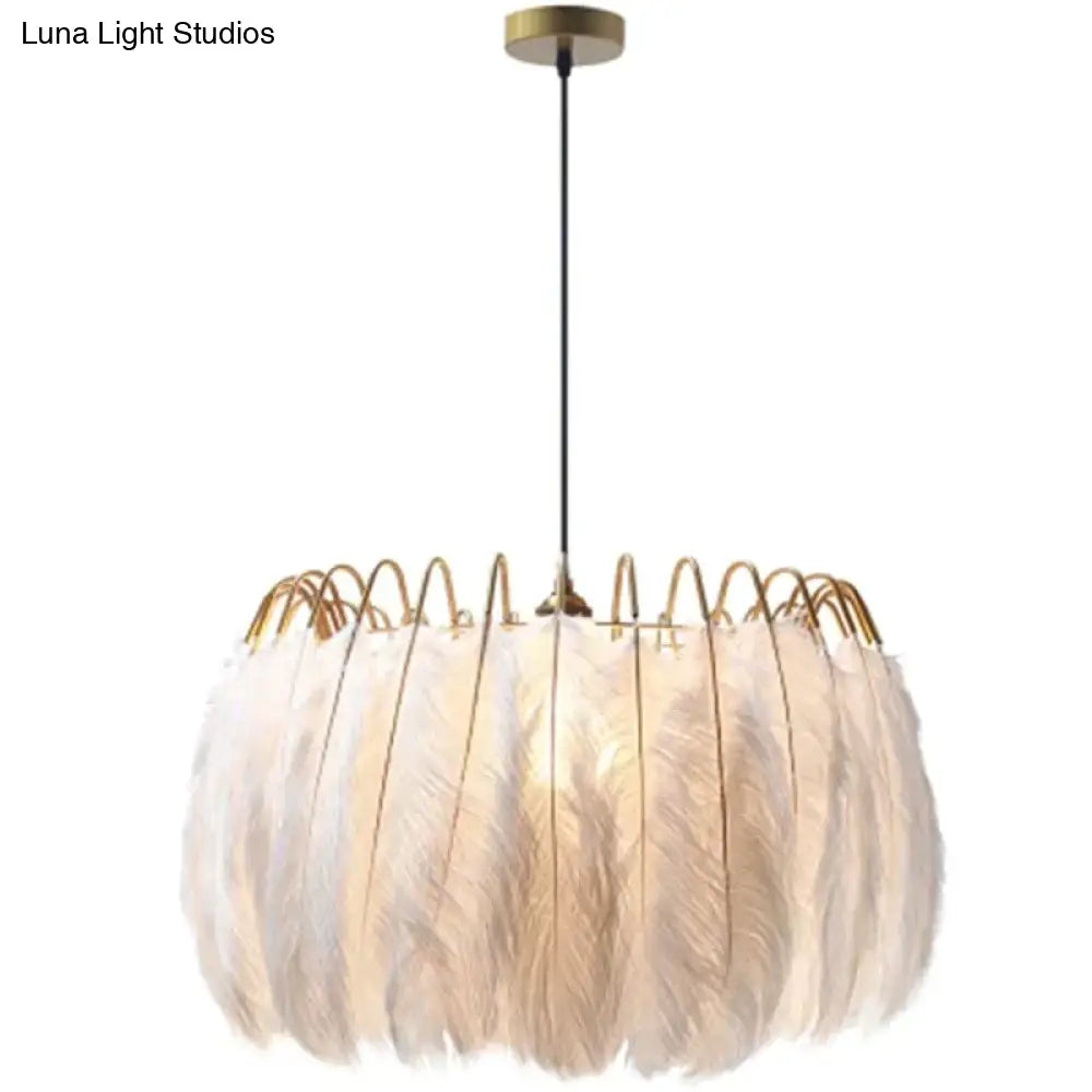 Modern Nordic Fairy Feather Chandelier Lamp Loft Pendant Lights Living Suspension Lighting Fixtures