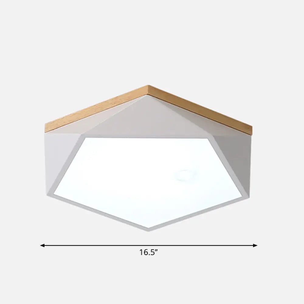 Modern Nordic Geometric Led Ceiling Light With Acrylic Diffuser - Metal Bedroom Flush Mount Fixture