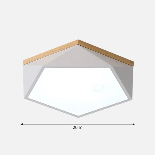 Modern Nordic Geometric Led Ceiling Light With Acrylic Diffuser - Metal Bedroom Flush Mount Fixture